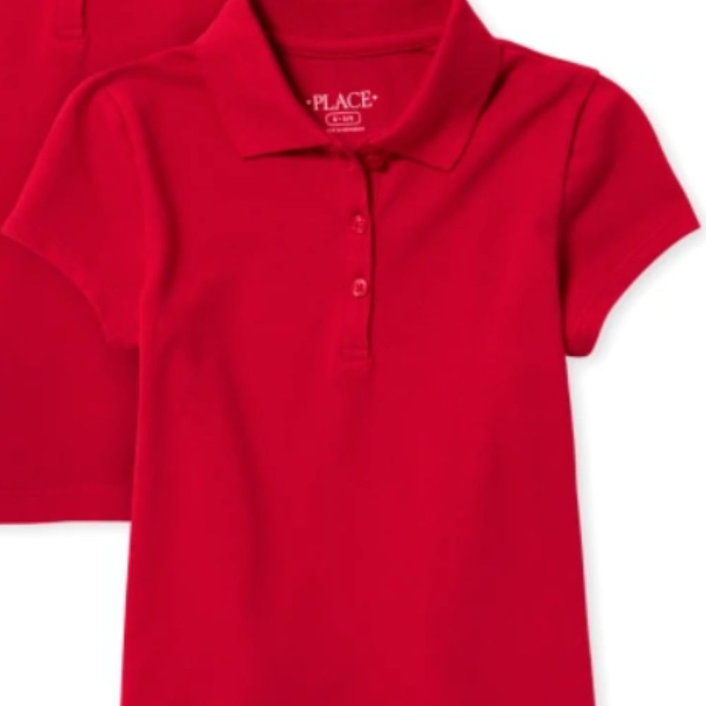Girls Uniform Pique Polo  Ruby